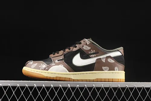 All categories Nk SB Dunk series Nk SB Dunk Low low-top skate shoes Nk Dunk Scrap stitching low-top skate shoes black brown DB0500-200